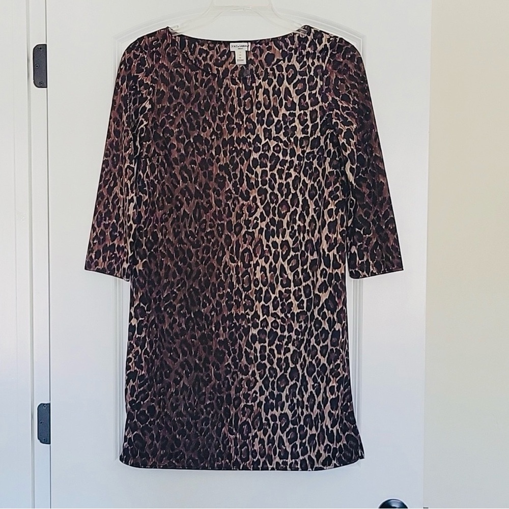 SHIRT/TUNIC: Leopard Print w/Side Split, EUC - image 7